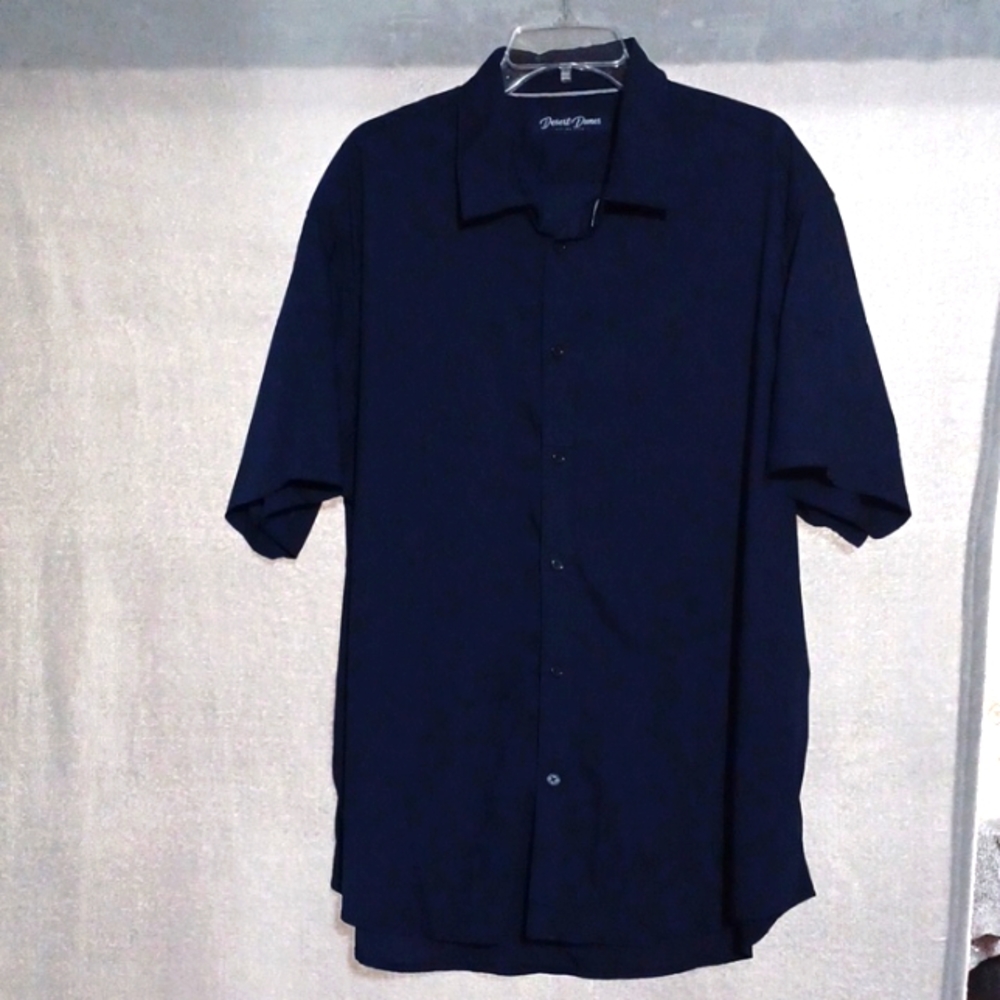 Desert Dunes Men's Living Life Size 2XL Dark Blue Short Sleeve Casual Shirt.